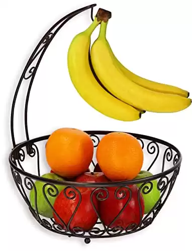 Fruit Basket Bowl with Banana Tree Hanger