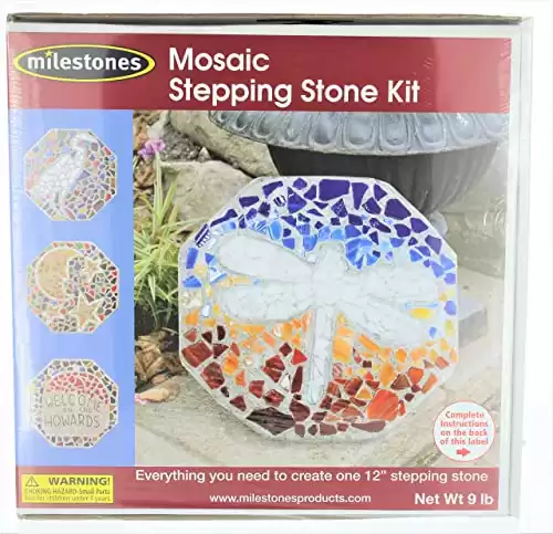Mosaic Stepping Stone Kit - Makes a 12-Inch Stone