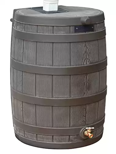 50 Gallon Plastic Rain Barrel Water Collector with Brass Spigot
