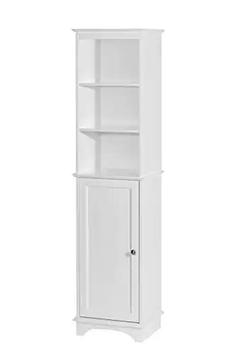 Spirich Home Tall Freestanding Storage Cabinet with Three Tier Shelves