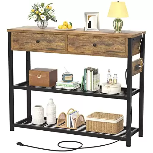 Ecopriso Entryway Table with Outlets and USB Ports