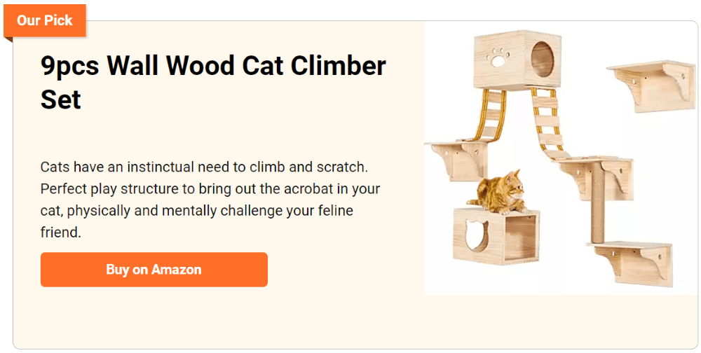 9 pcs wall wood cat climber