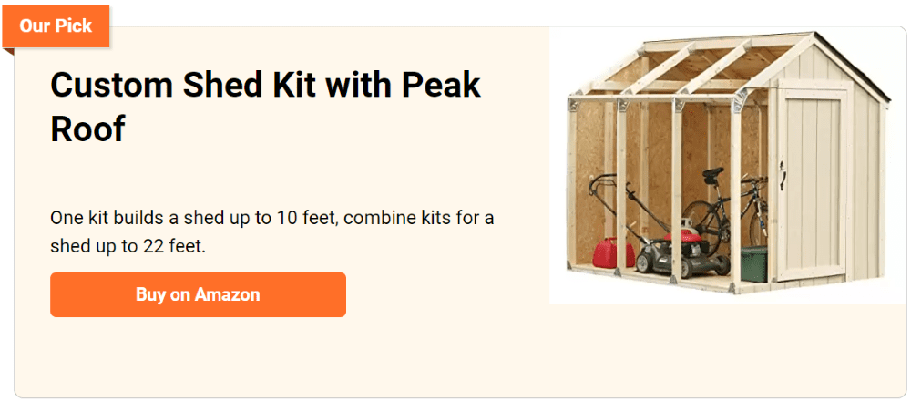 Custom Shed Kit with Peak Roof