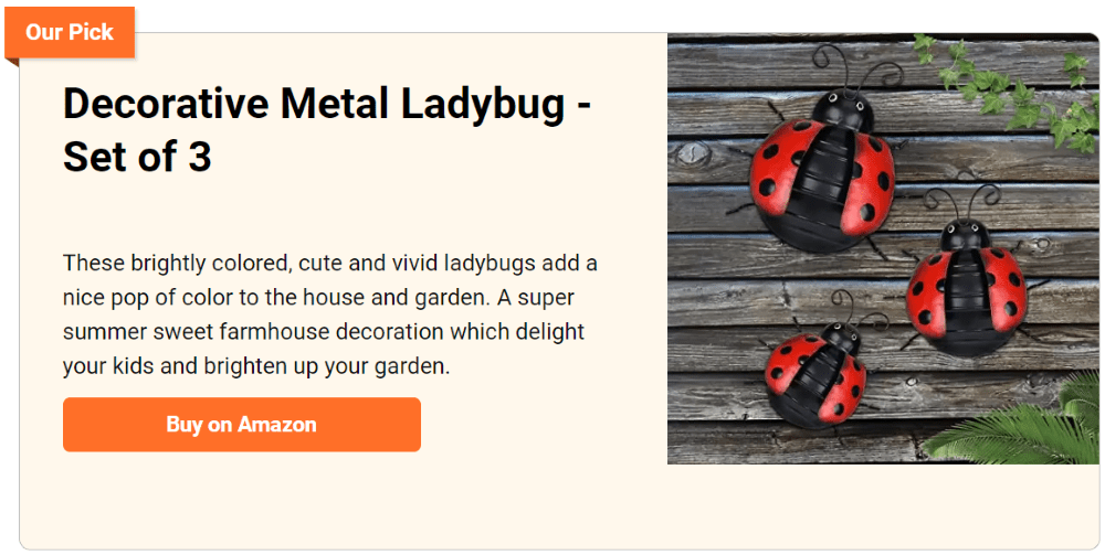 decorative metal ladybug
