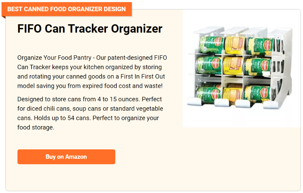 FIFO Can Tracker Food Storage Organizer Pantry Rotation up to 54