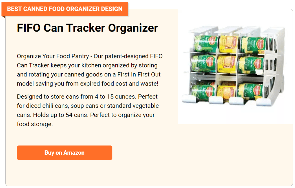 Fifo Can Tracker, Shelf & Pantry Can Rotation System