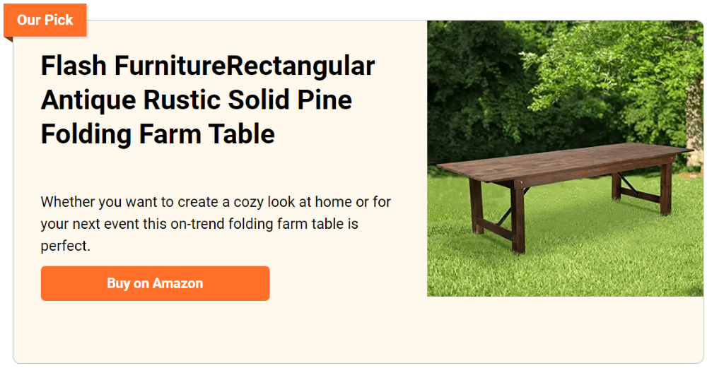 Flash Furniture Rectangular Antique Rustic Solid Pine Folding farm Table