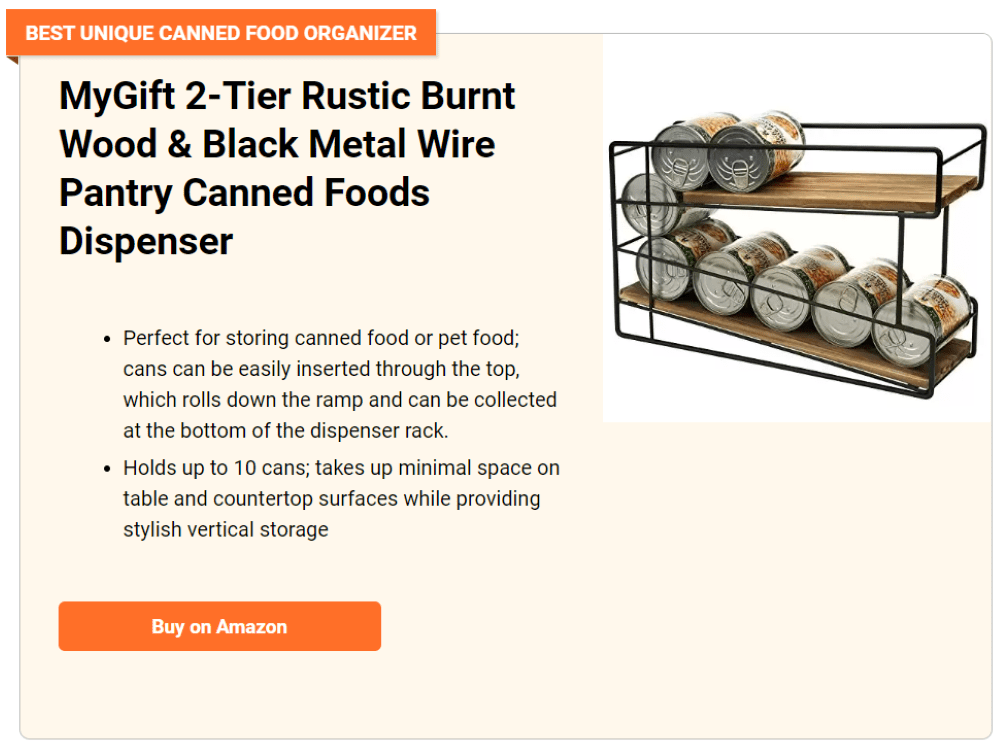 2-Tier Burnt Brown Wood and Black Metal Wire Soda Can or Canned