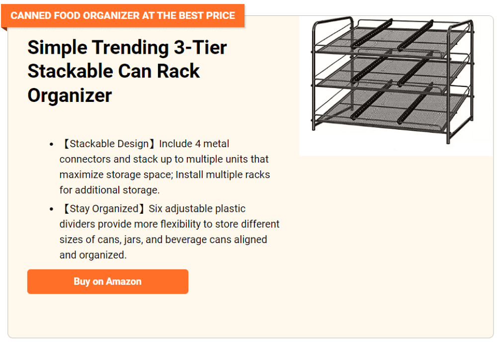 Auledio Can Organizer Rack Stackable Metal Can Organization and