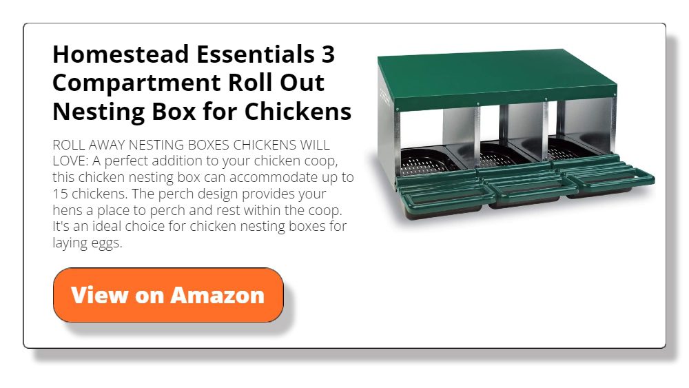 Homestead Essentials 3 Compartment Roll Out Nesting Box for Chickens | for  Up to 15 Hens | Heavy Duty Chicken Coop Nesting Box with Lid Cover to