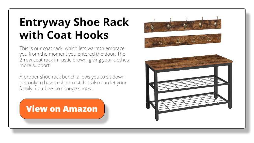 Entryway Shoe Rack with Coat Hooks