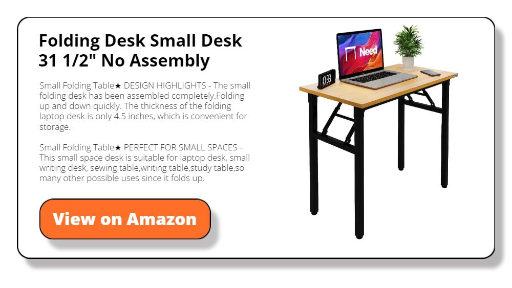 Folding Desk Small Desk 31 1/2" No Assembly