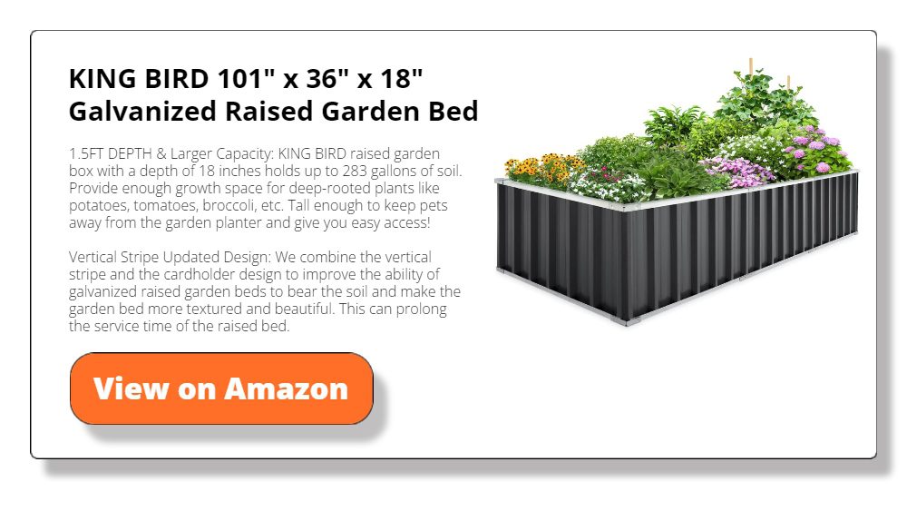 KING BIRD 101" x 36" x 18" Galvanized Raised Garden Bed