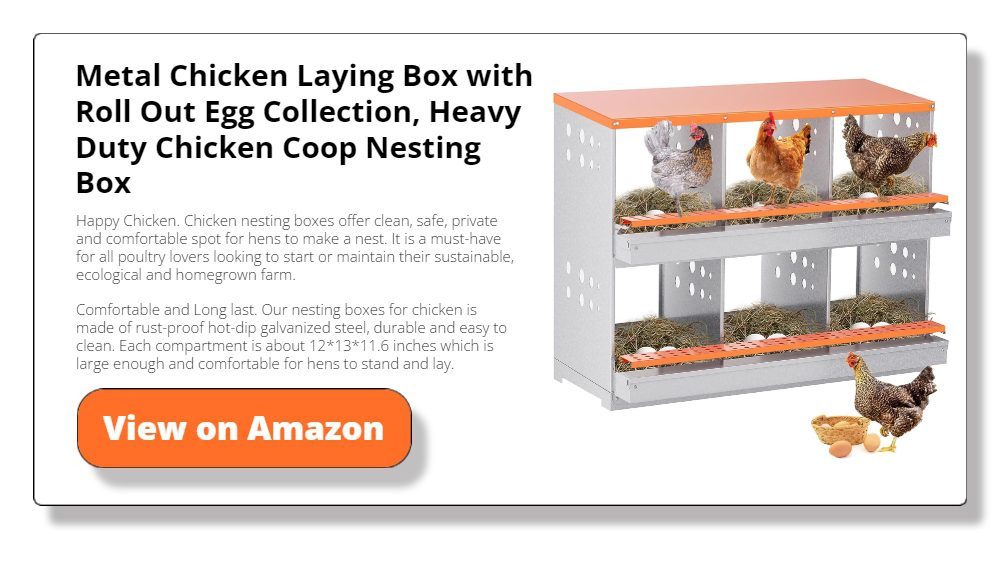 Homestead Essentials 3 Compartment Roll Out Nesting Box for Up to 15 Hens   Heavy Duty Nest Box for Chicken and Poultry with Lid Cover to Protect Eggs  (with Perch) 