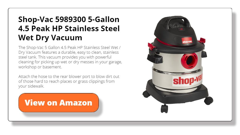 Shop-Vac 5989300 5-Gallon 4.5 Peak HP Stainless Steel Wet Dry Vacuum