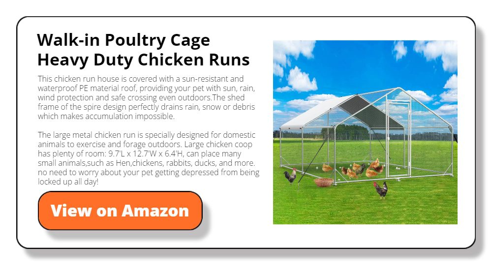 Large Metal Chicken Coop Run, Walk-in Poultry Cage Heavy Duty Chicken Runs