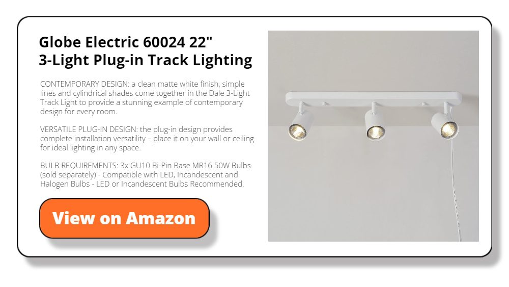 Globe Electric 60024 22" 3-Light Plug-in Track Lighting