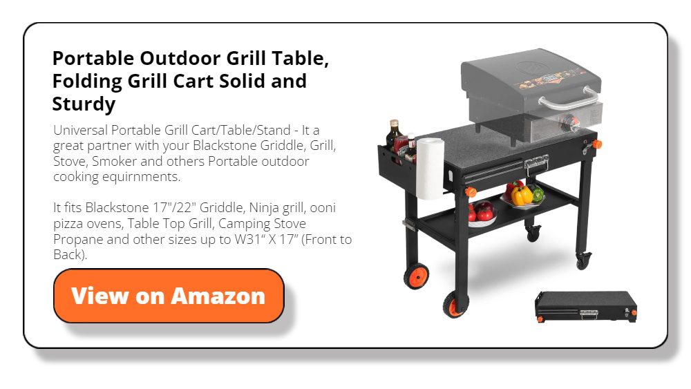 Portable Outdoor Grill Table, Folding Grill Cart Solid and Sturdy