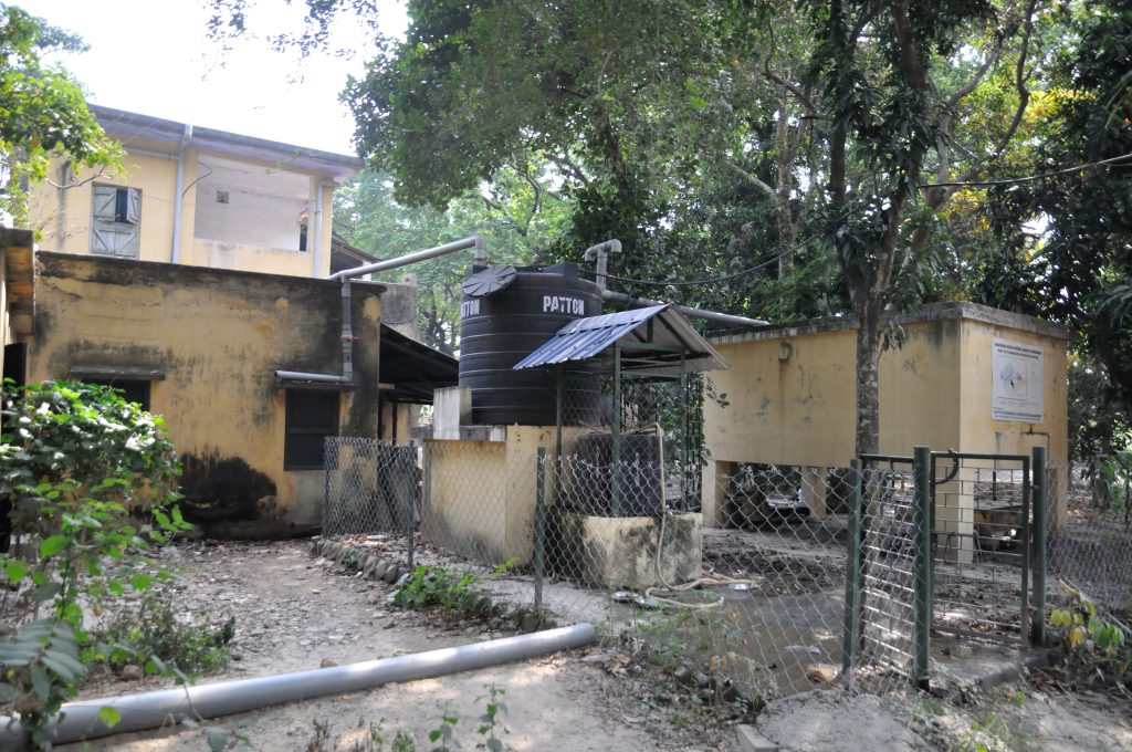 One of the rooftop rainwater harvesting systems for home use.