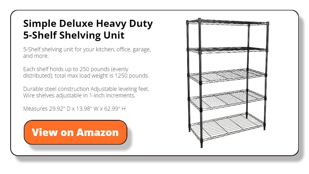 Simple Deluxe Heavy Duty 5-Shelf Shelving Unit