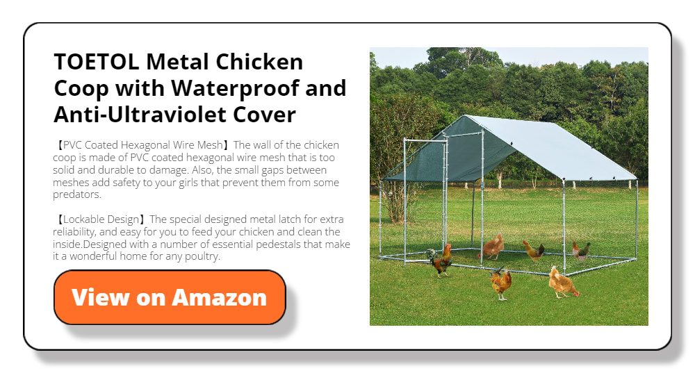 TOETOL Metal Chicken Coop with Waterproof and Anti-Ultraviolet Cover