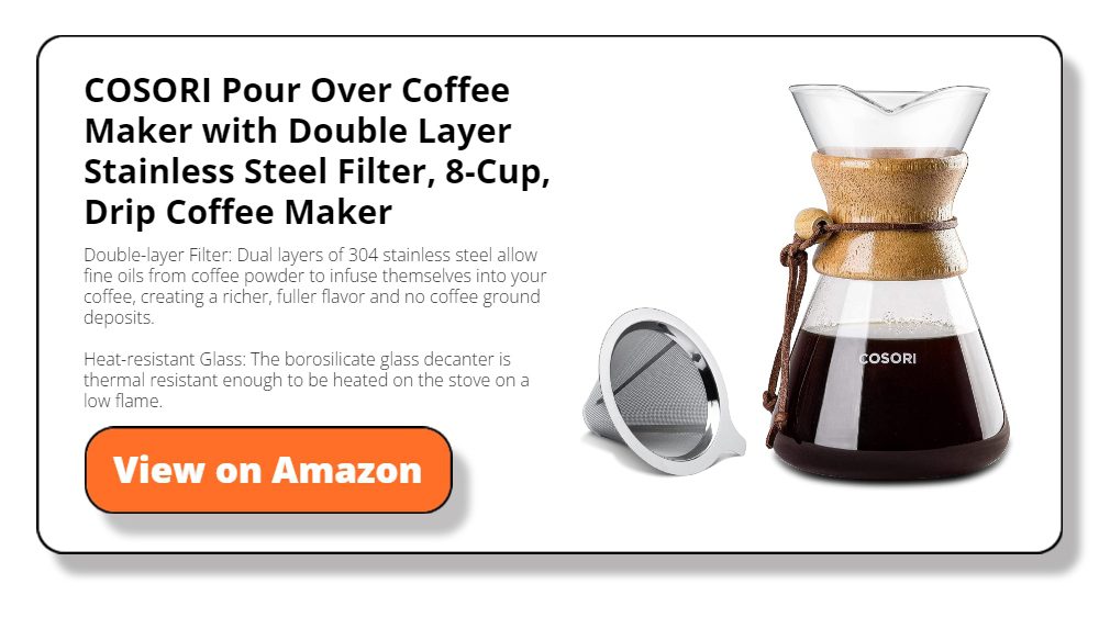COSORI Pour Over Coffee Maker with Double Layer Stainless Steel Filter
