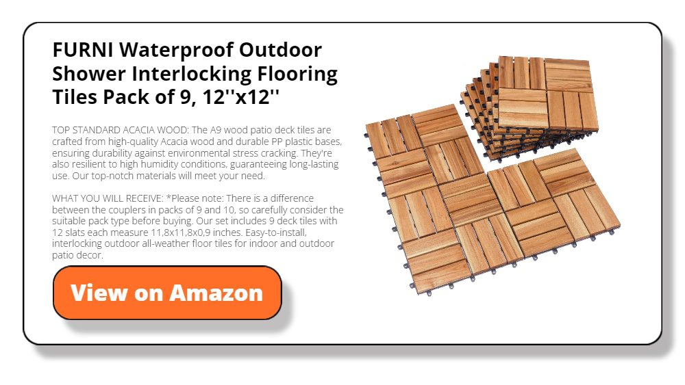 FURNI Waterproof Outdoor Shower Interlocking Flooring Tiles