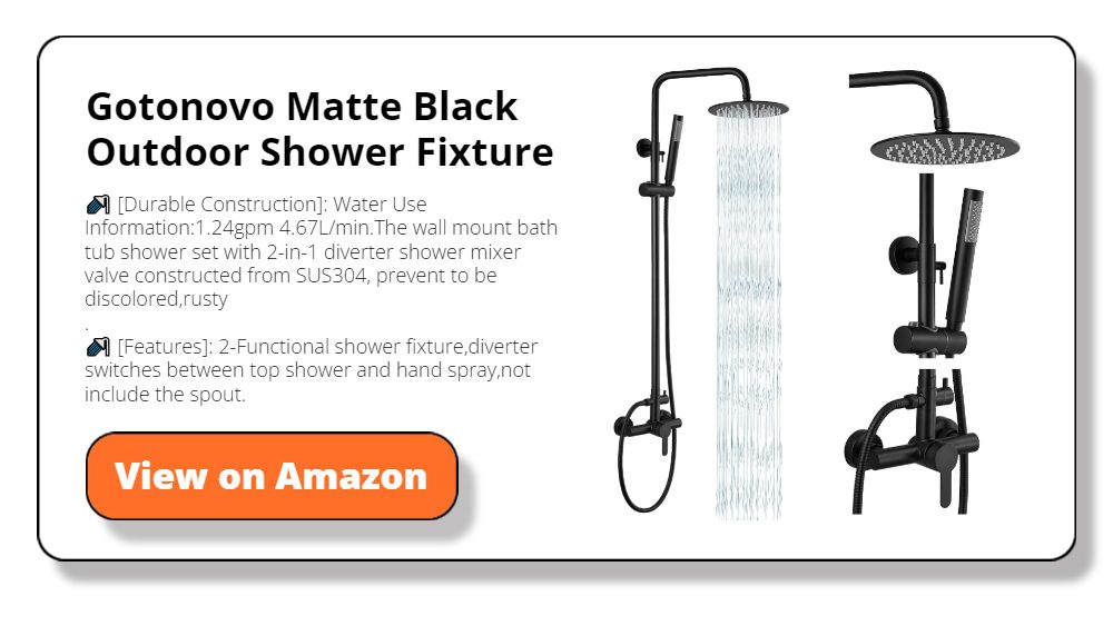 Gotonovo Matte Black Outdoor Shower Fixture