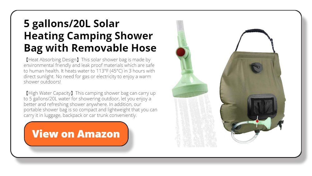 Solar Heating Camping Shower Bag with Removable Hose