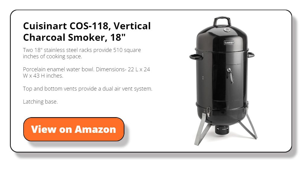 Cuisinart COS-118, Vertical Charcoal Smoker, 18"