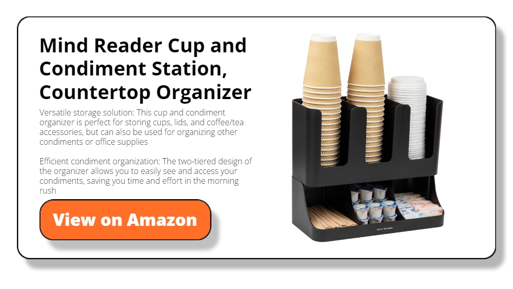 Mind Reader Cup and Condiment Station, Countertop Organizer