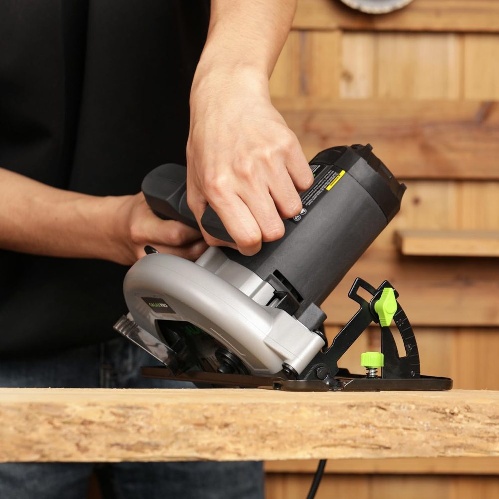 An image of a person using a circular saw.