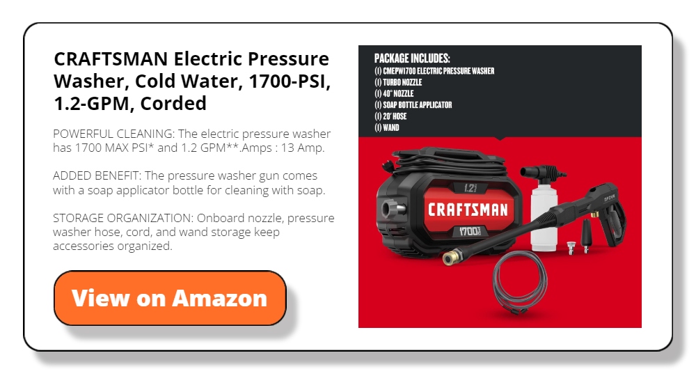 CRAFTSMAN Electric Pressure Washer, Cold Water, 1700-PSI, 1.2-GPM, Corded