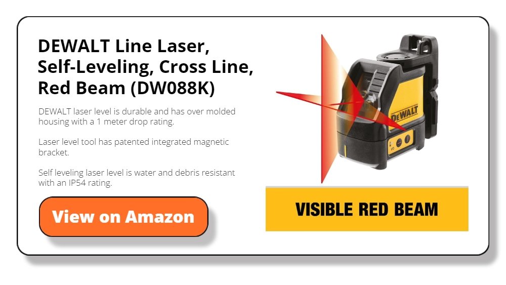 DEWALT Line Laser, Self-Leveling, Cross Line, Red Beam (DW088K)