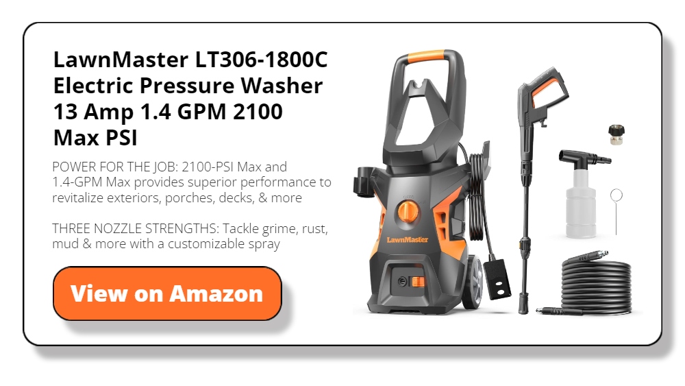 LawnMaster LT306-1800C Electric Pressure Washer 13 Amp 1.4 GPM 2100 Max PSI