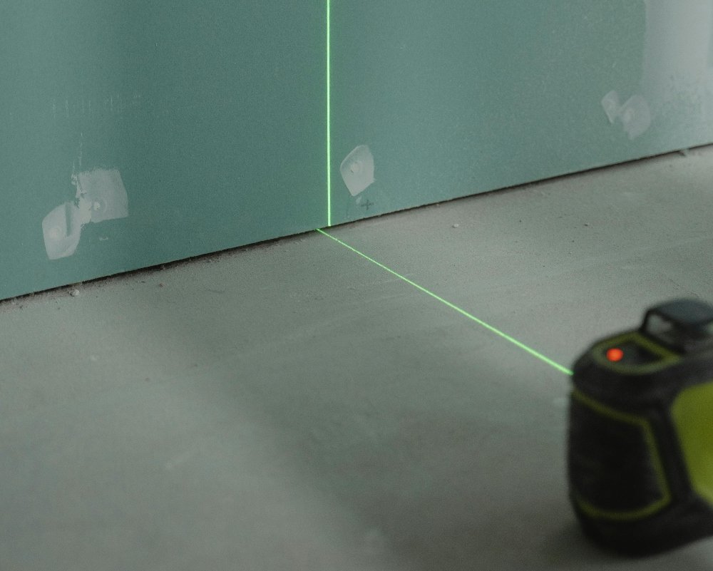 An image of a laser level in use.