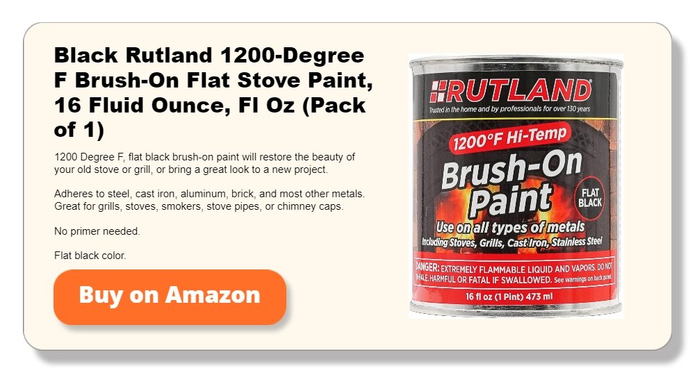 Black Rutland 1200-Degree F Brush-On Flat Stove Paint, 16 Fluid Ounce, Fl Oz (Pack of 1)