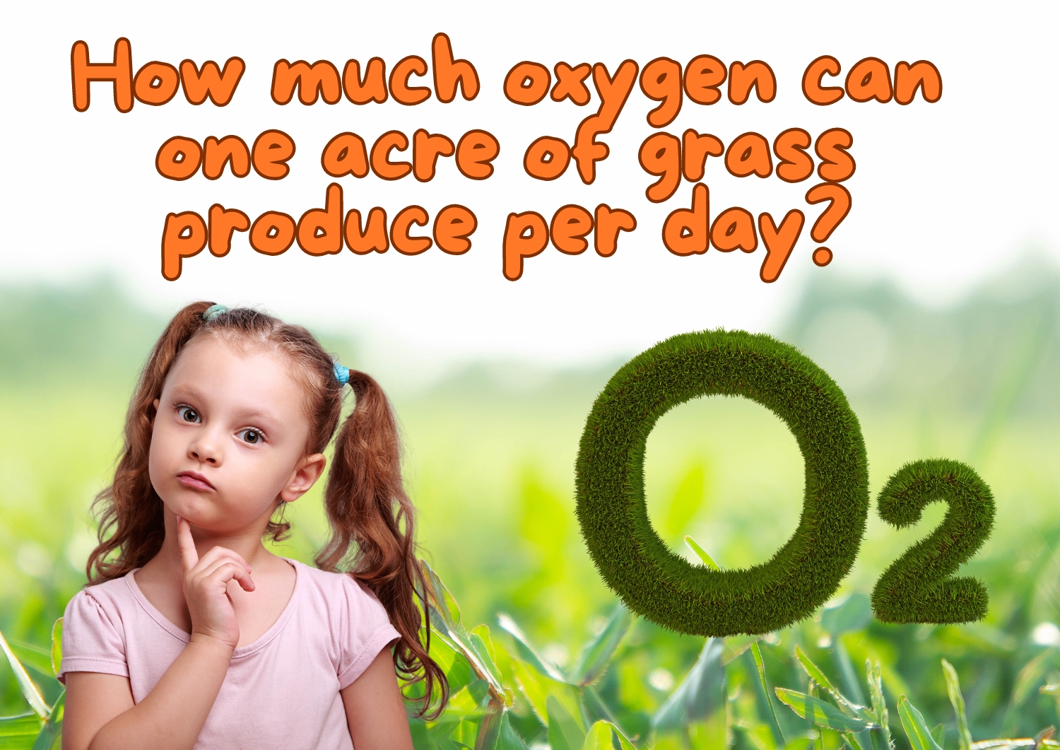 How much oxygen can one acre of grass produce per day?