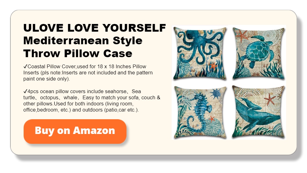 ULOVE LOVE YOURSELF Mediterranean Style Throw Pillow Case