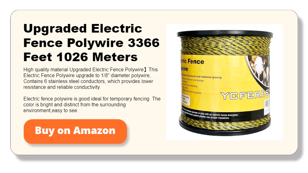 Upgraded Electric Fence Polywire 3366 Feet 1026 Meters