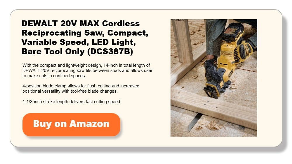 DEWALT 20V MAX Cordless Reciprocating Saw, Compact, Variable Speed, LED Light, Bare Tool Only (DCS38