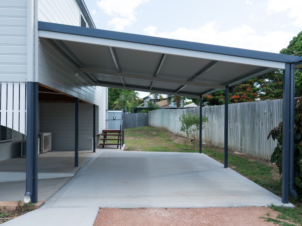 An image of a covered parking area. 