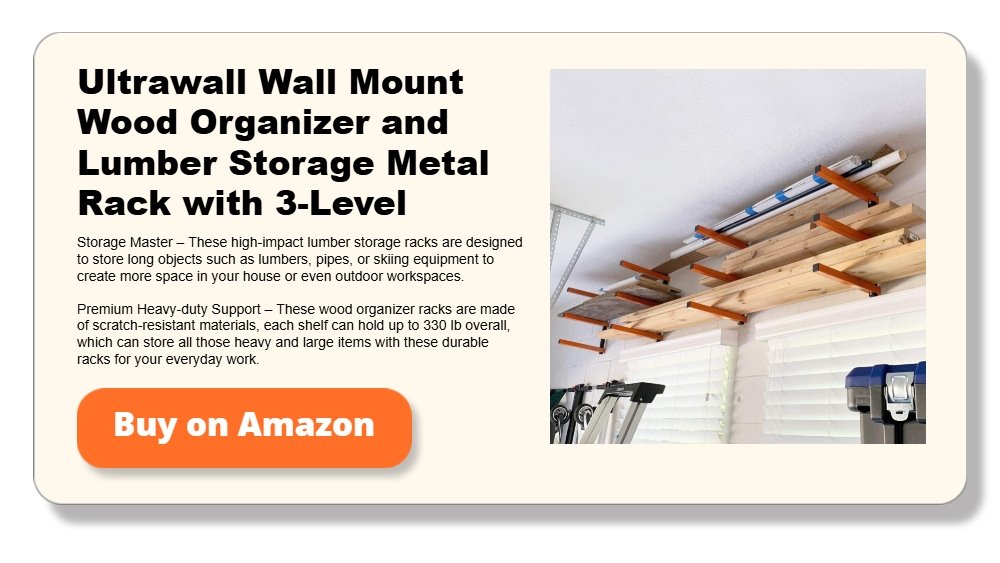 Ultrawall Wall Mount Wood Organizer and Lumber Storage Metal Rack with 3-Level