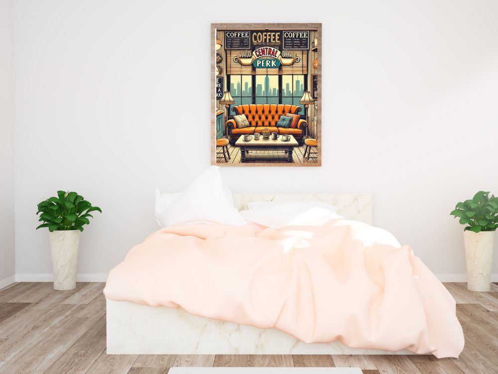 An image of a bedroom wall art poster inspired by a popular TV show. 
