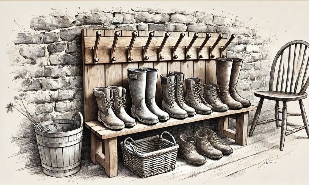 an image of a boot rack for an article about boot rack ideas.