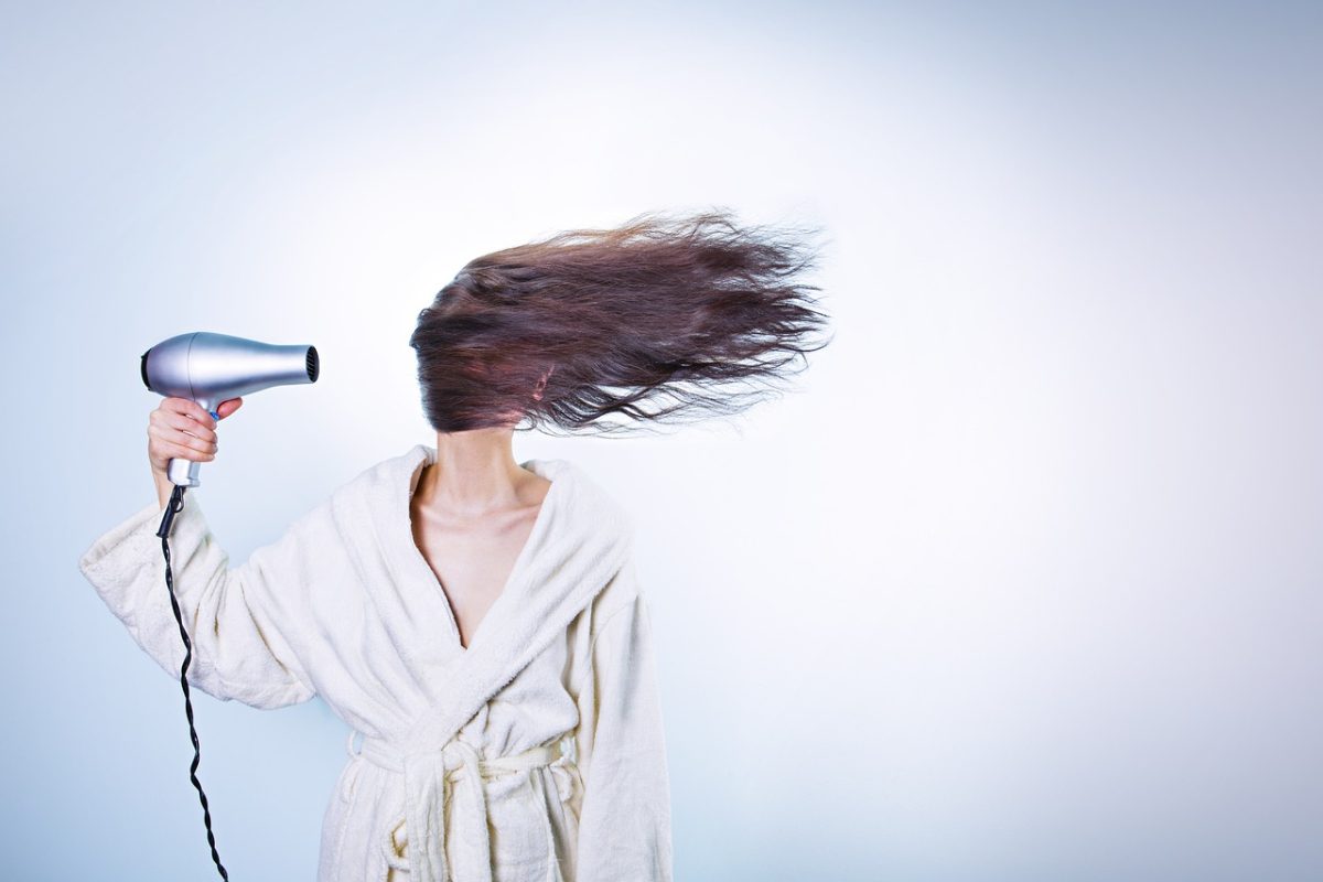 Woman, Hair drying,