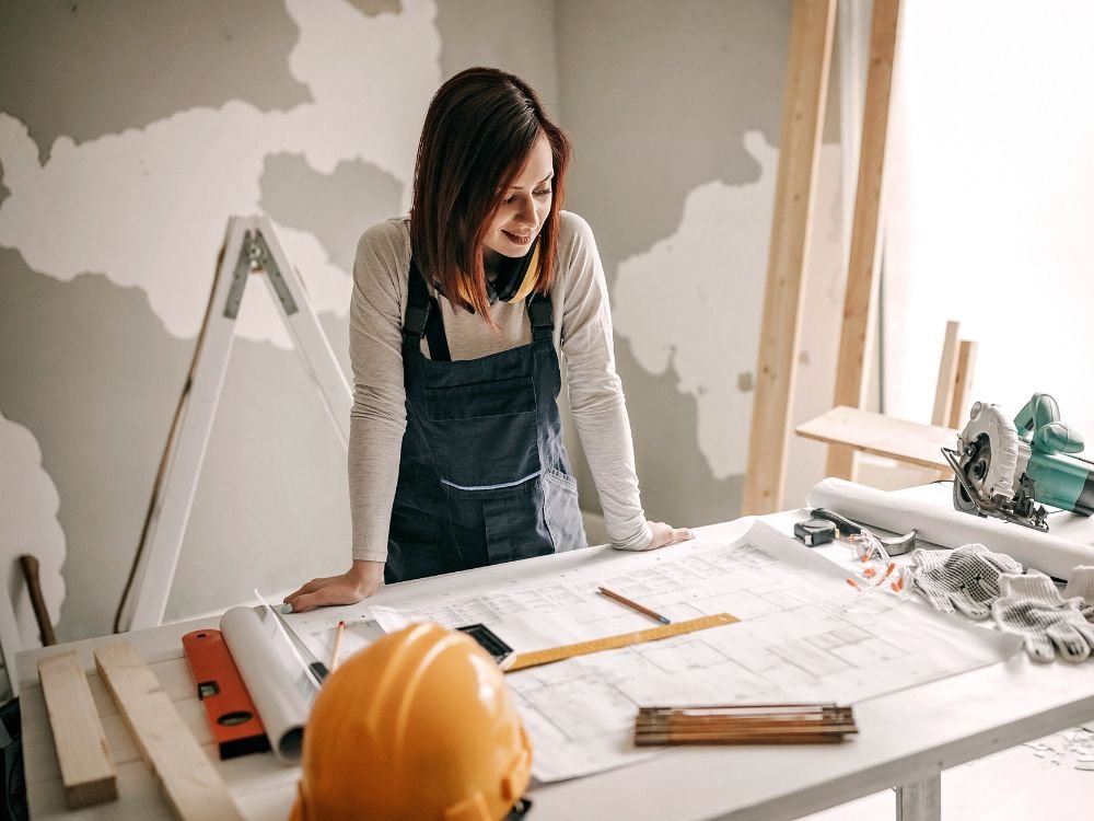 A Gen Z looking over her floor plan. 