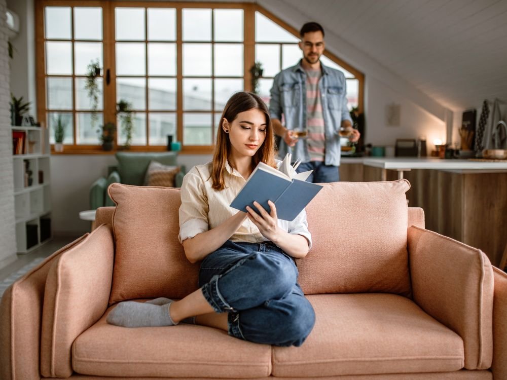 An image of a Gen Z couple for an article about boosting Gen Z mental health with remodeling.