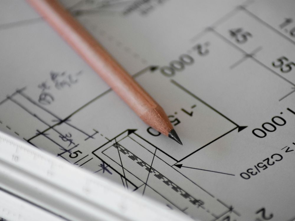 An image of a floor plan printed onto paper.