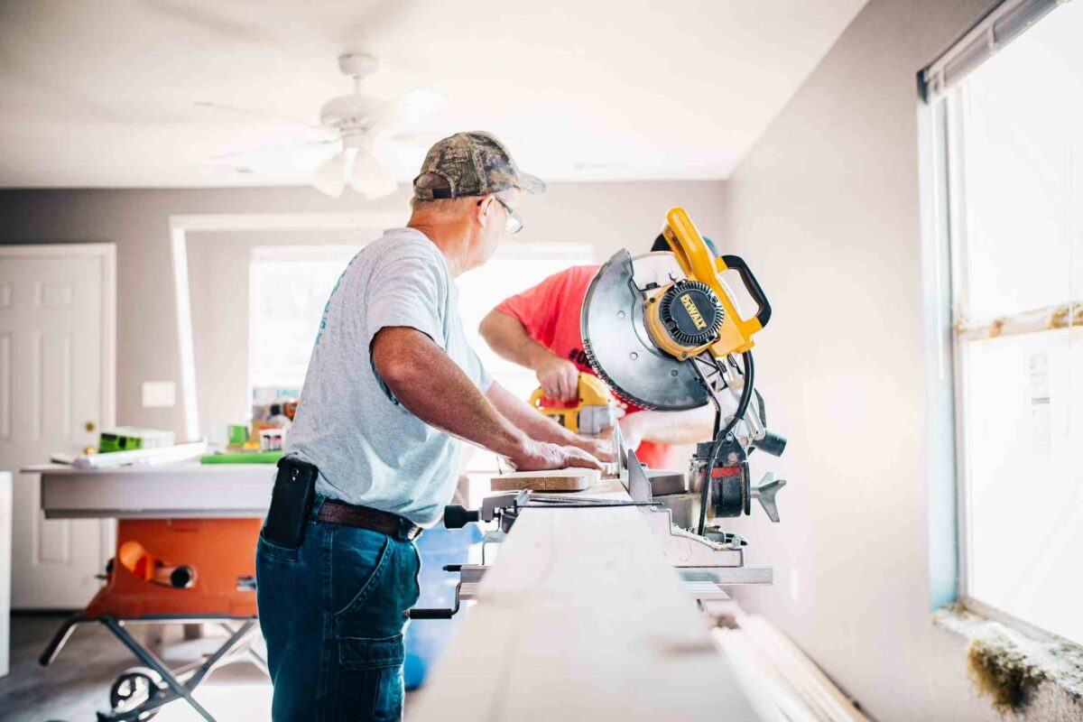 An image of a contractor working on home renovation.